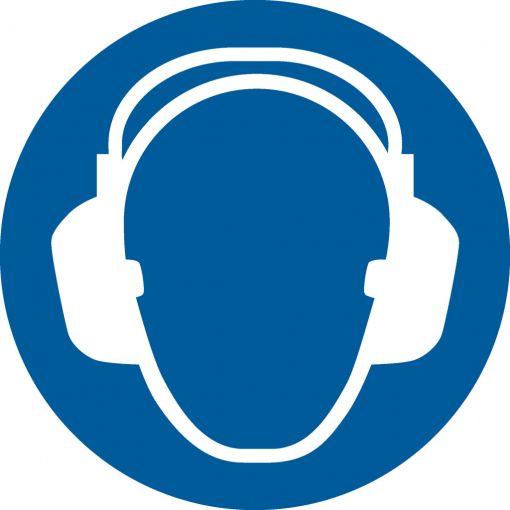Padlójelölő &quot;Használjon hallásvédőt&quot; | Jelző- és figyelmeztető táblák