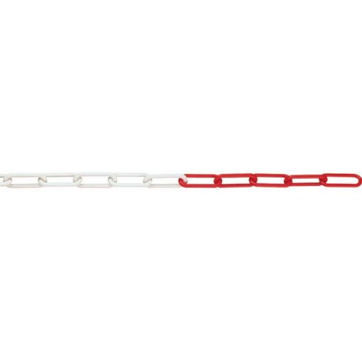 Összekötő lánc, piros/fehér | Akadályszalagok, akadályláncok, jelölőszalagok