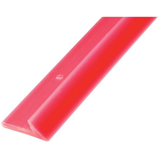 Műanyag élképző, piros (HDPE), szegelhető, tömör | Élképzők, trapézlécek