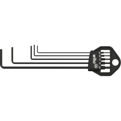 Hatszögkulcs készlet, hosszú, barnított, 0,7-2 mm, 5 részes, WIHA | Hajlított kulcsok