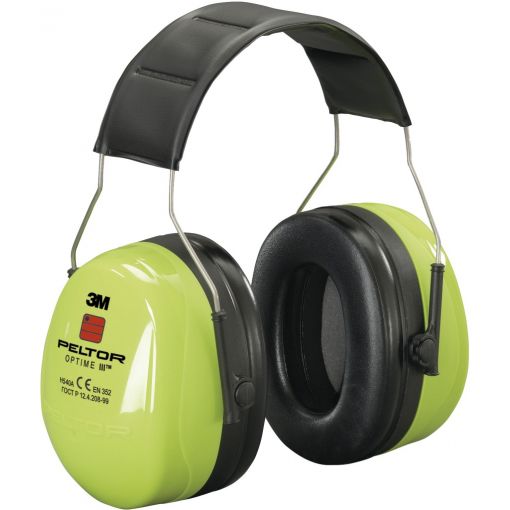 Fültok, 3M™ Peltor™ Optime III, H540A, Hi-Viz, fejpántos | Hallásvédelem