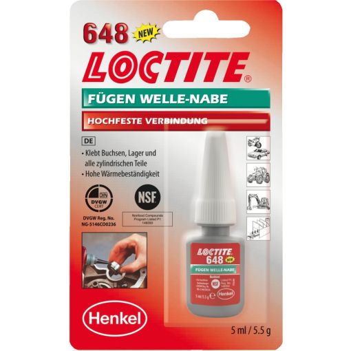 Csapágyrögzítő, Loctite® 648, nagy szilárdságú | Ragasztó anyagok