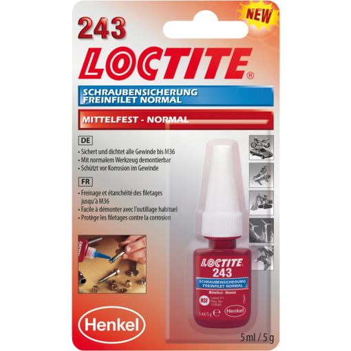 Csavarrögzítő, Loctite® 243, közepes szilárdságú | Ragasztó anyagok