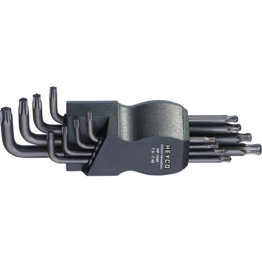 TORX® kulcskészlet, hosszú gömbvégű, TX9-40, 8 részes, HEYCO | Hajlított kulcsok