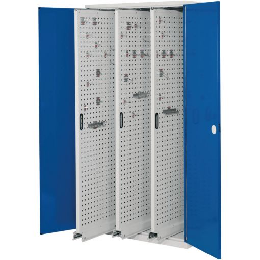 Függőleges szekrény RasterPlan® Modell 85, dupla falú ajtó | Szekrények
