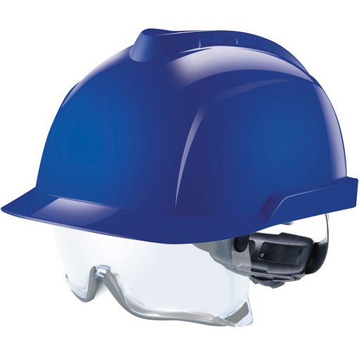 Védősisak, V-Gard® 930, nem szellőző, integrált szemvédelemmel | Építőipari- és ipari védősisak