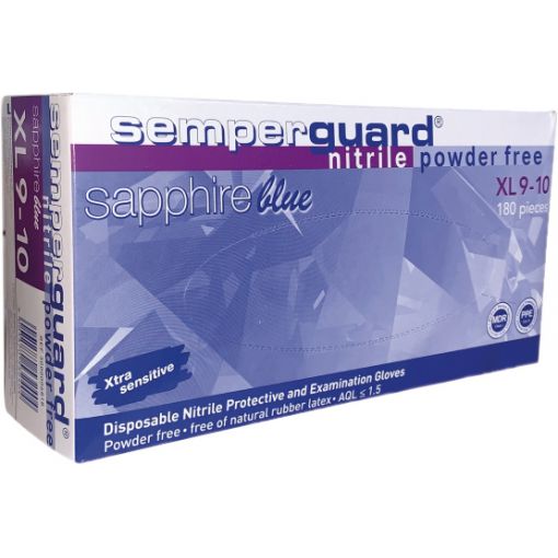 Egyszer használatos kesztyű, púdermentes, Semperguard Sapphire Nitril | Egyszerhasználatos védőkesztyűk