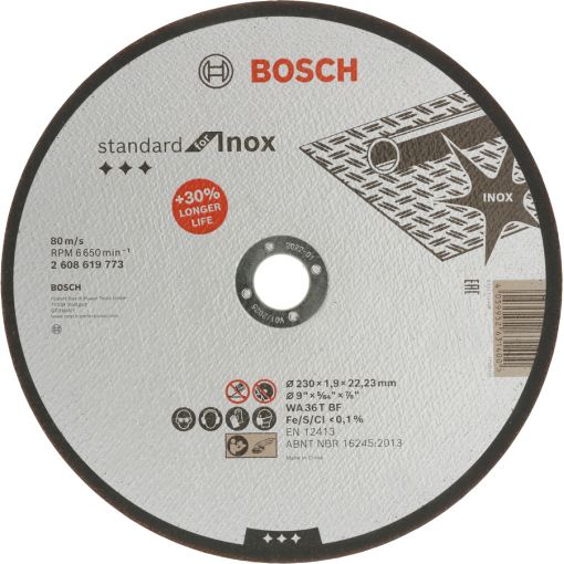 Darabolótárcsa Standard for Inox, egyenes, Bosch | Tisztító és vágókorongok, gyémánttárcsák, köszörűkövek, turbomarók